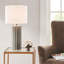 Lampe de table en céramique nervurée