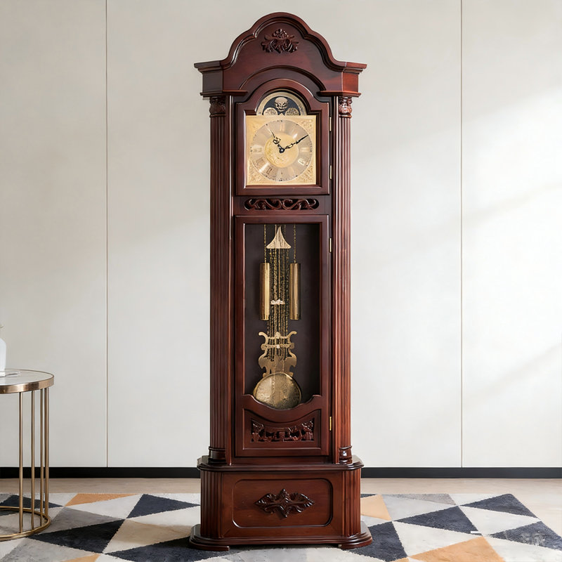 Horloge murale 25,98 "rétro couleur acajou pour le salon - grande horloge murale