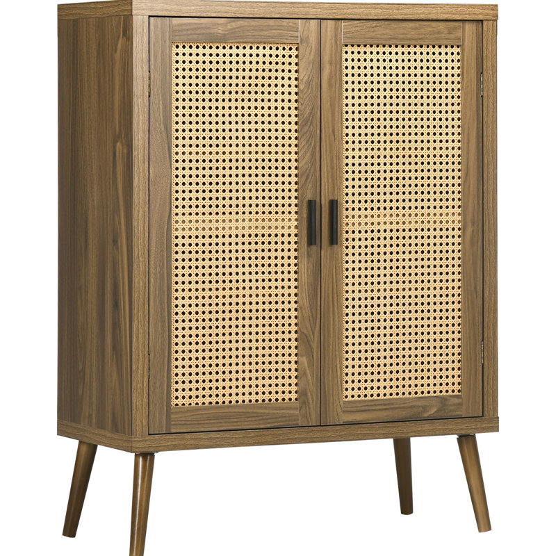Buffet avec portes en rotin