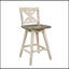 Ensemble de 2 chaises pivotantes à hauteur de comptoir en bois d'hévéa durable avec rotation à 360 degrés pour la cuisine et la salle à manger-2079609109