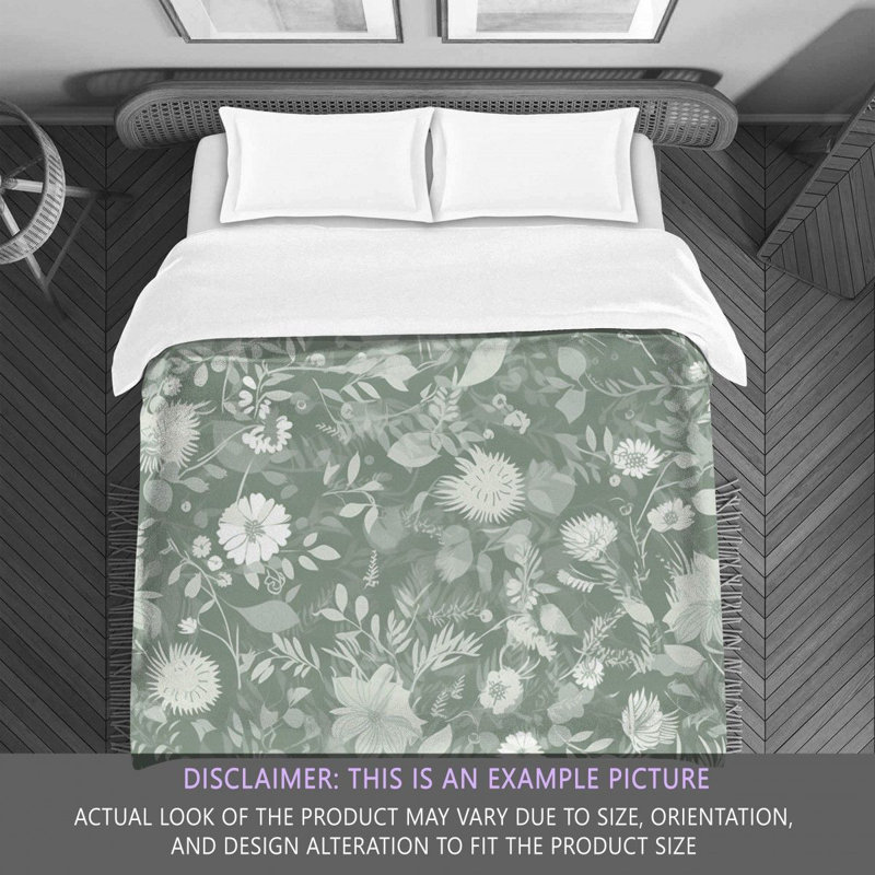 Floral Green/Gray Microfiber Comforter, Twin Extra Long Comforter
