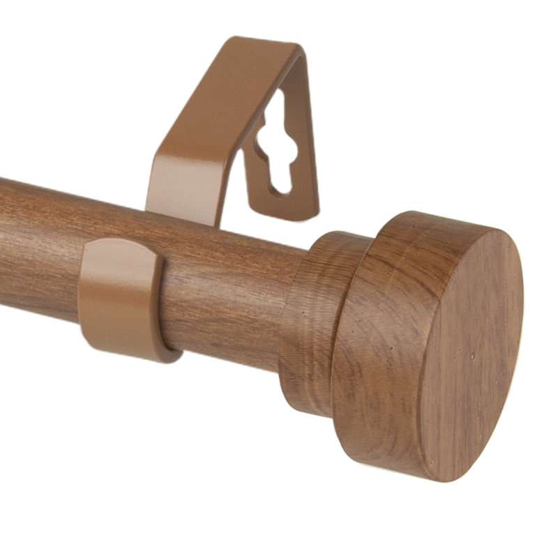 Tringle à rideaux simple en faux bois Abdulah, Châtaigne, 160" - 240"