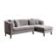 Canapé modulaire en L Willy, 4 coussins, chenille touffetée grise, 99 po