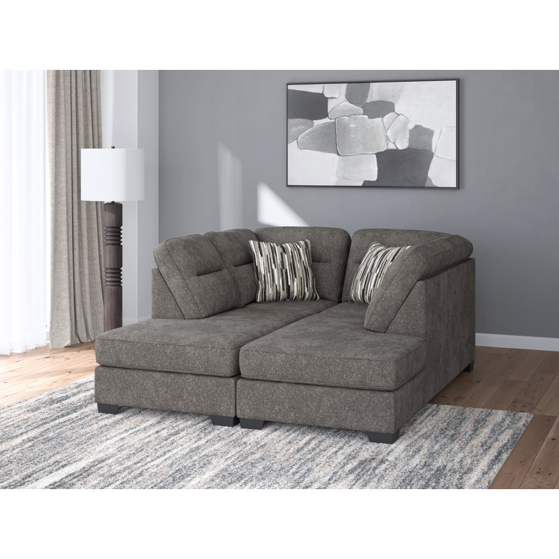 Chaise longue 2 pièces Cragin, Gris