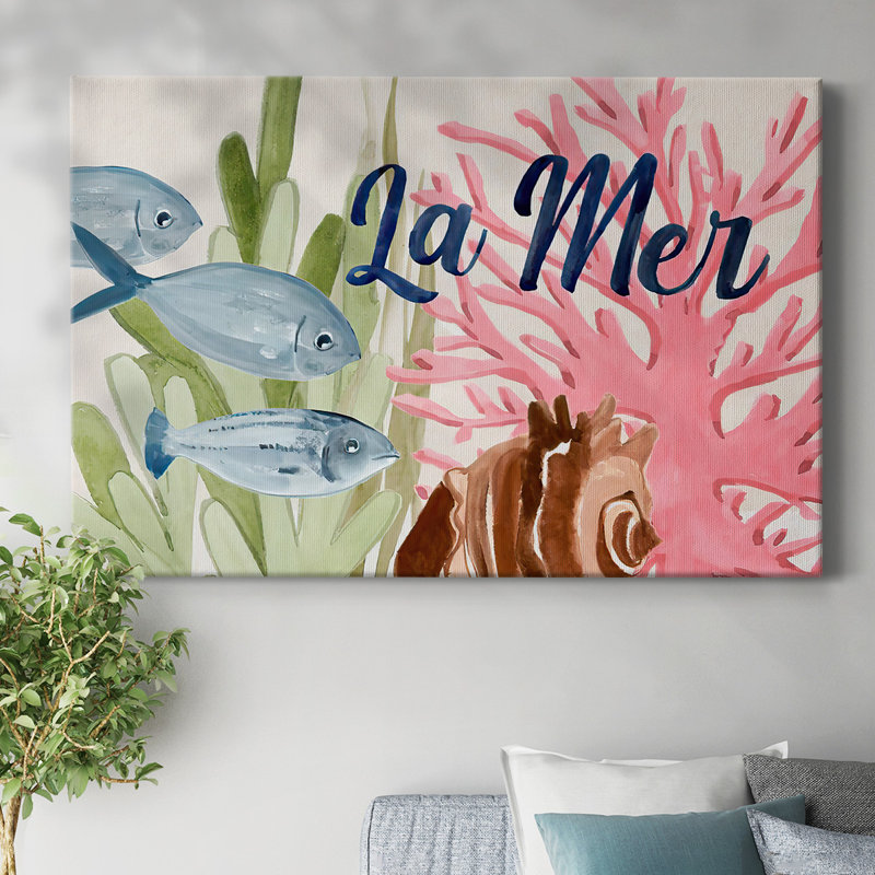 Toile tendue Pastel Mer III-Gallery, H 12 po x l 18 po