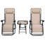 3 chaises de table pliantes portatives inclinables zéro gravité
