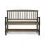Banc d'extérieur en bois d'acacia avec tablette intégrée pour le rangement et la détente-211250007