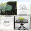 Chaises berçantes 3 pièces avec table de jardin et patio, noir