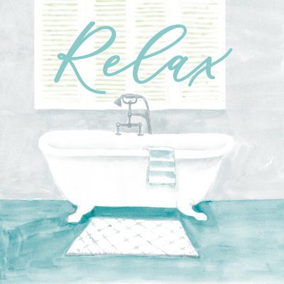 Relax Bathroom Tub - Wrapped Canvas Print