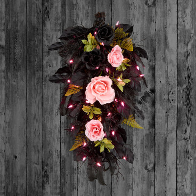 26in. Cute and Creepy Halloween Swag with LED Lights