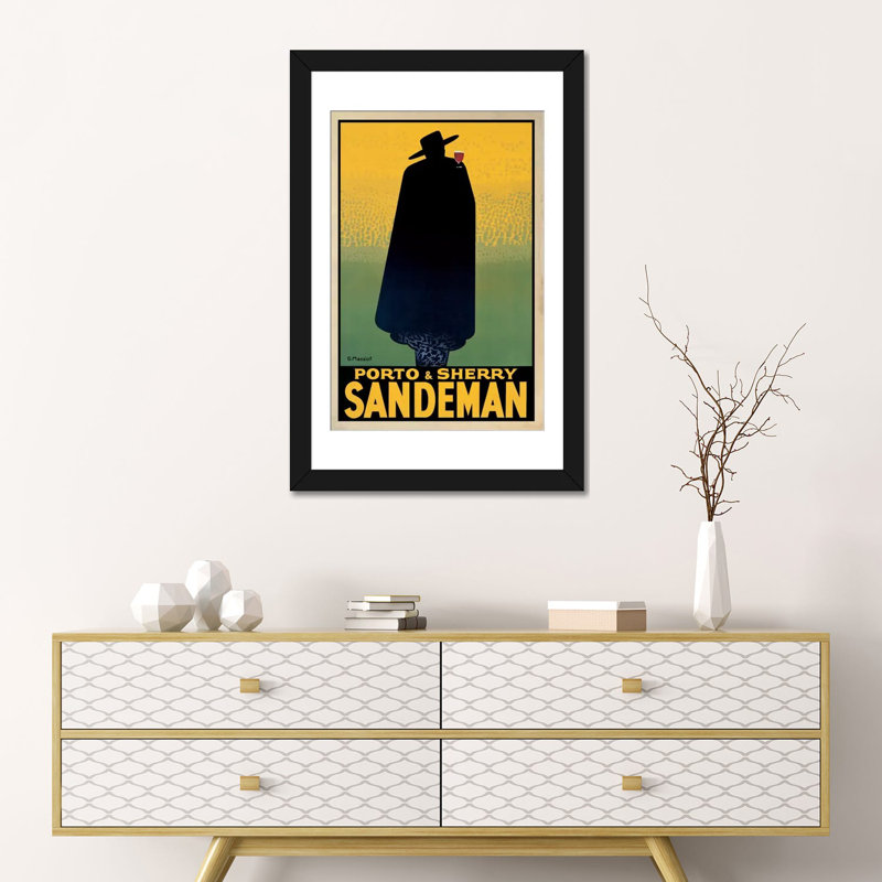 «Porto And Sherry Sandeman» par Georges Massiot, impression sur toile tendue, H 32 po x l 24 po x P 1 po, Blanc
