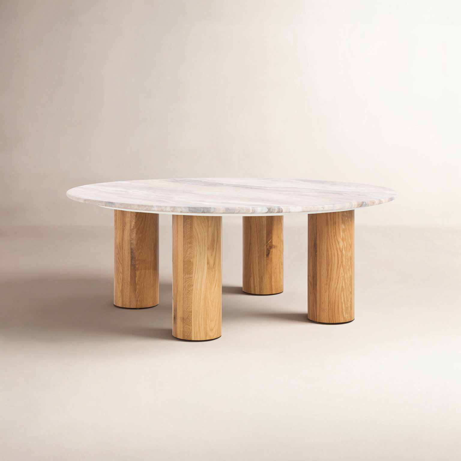 36" Genuine Marble Coffee Table, Natural Marble