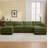133" Corduroy 4-Seater Sectional Sofa With 2 Movable Ottomans, Modular Design-265677179