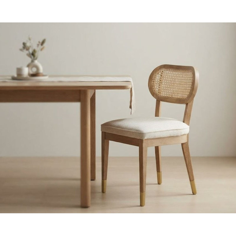 Chaise en lin Mary Performance, Naturel, Blanc