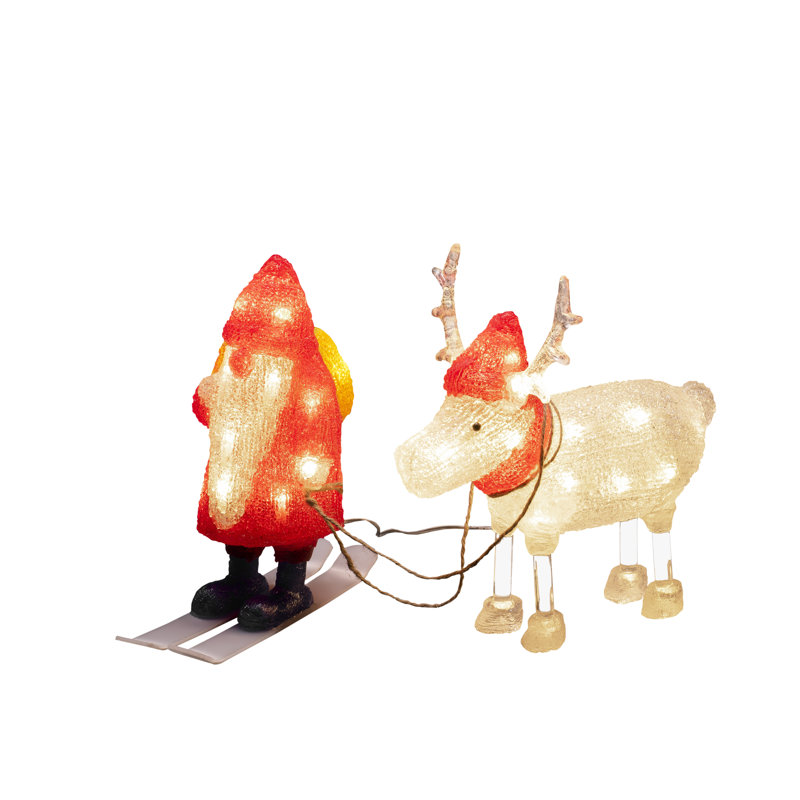 Santa and Sleigh Acrylic Outdoor Christmas Decoration