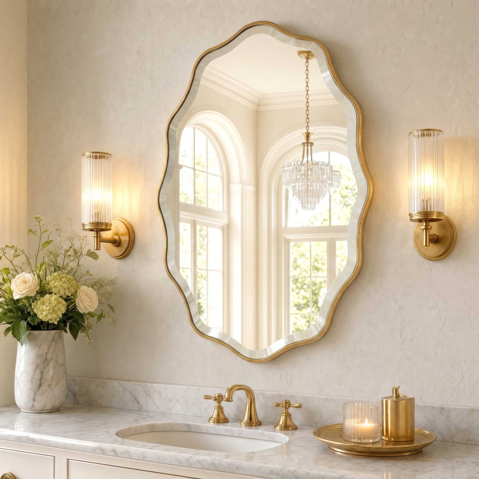Katerina Accent Mirror, Gold, Irregular, 31.5'' H X 21.5'' W