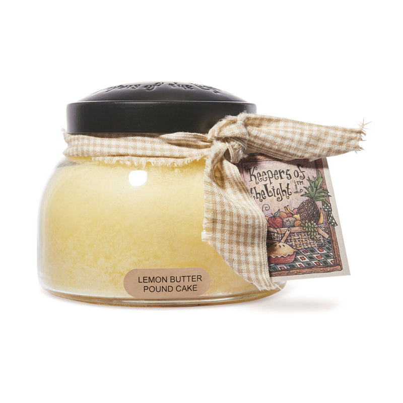 Lemon Butter Pound Cake Scented Jar Candle with Black Lid