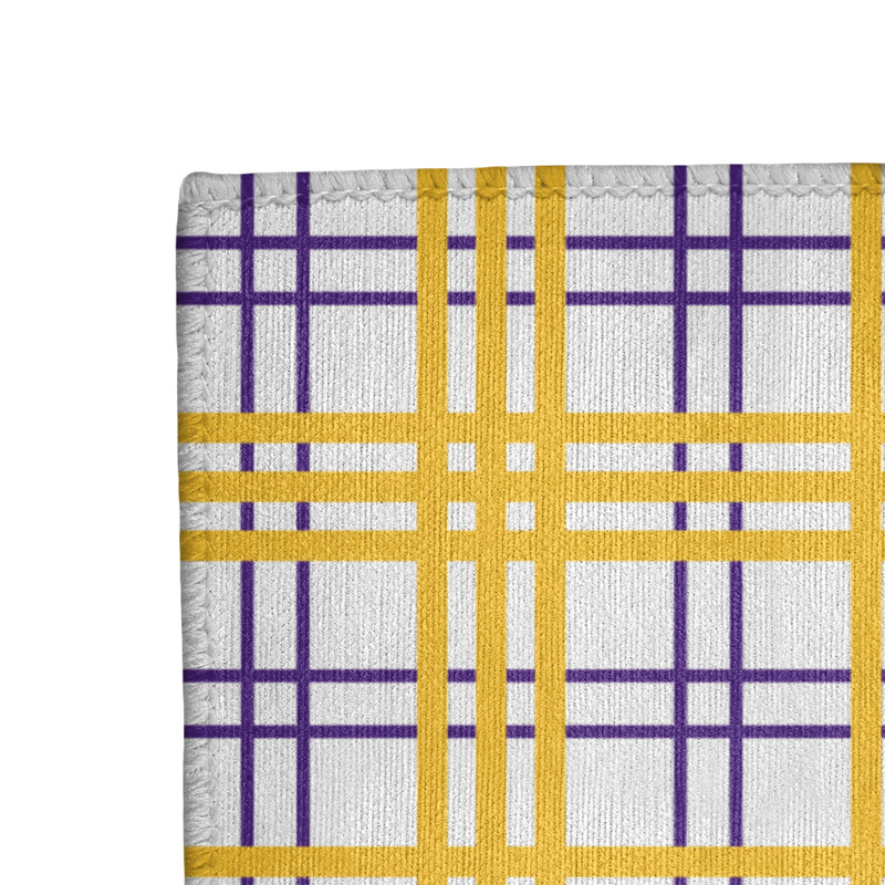 Tapis jaune / blanc à carreaux, Rectangle 3 pi x 5 pi