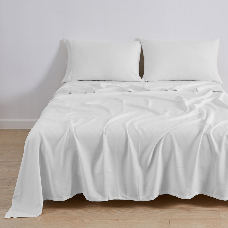 TENCEL Lyocell & Linen Sheet Set, White, King Sheet Set