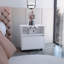 Table de chevet (table de chevet), table de bout, roulettes de table d'appoint, tiroir simple-447981439