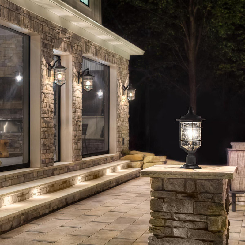 Millcreek Black Outdoor Wall Lantern, 46.2cm H x 24.1cm W x 30.4cm D