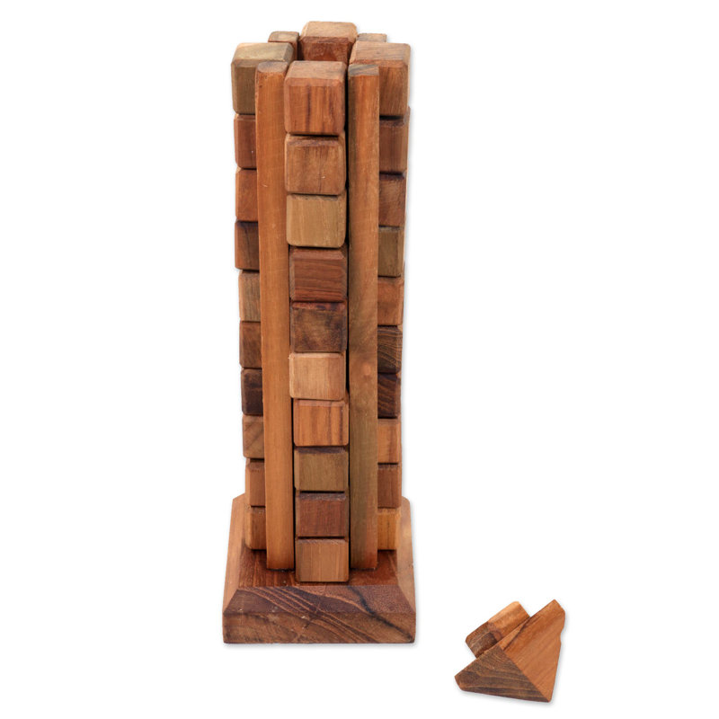 Sculpture de casse-tête en bois de teck