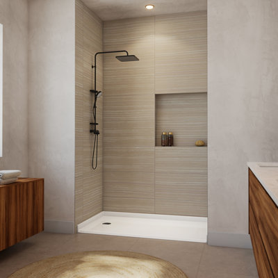 DreamLine Crest 60 x 33 Barrier Free Shower Base, Left Drain