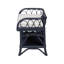 Banc en rotin naturel Leryn de Bali & pari avec tablette, bleu marine-2120758948