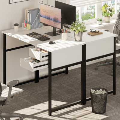 Small Computer Desk with Drawer Home Office Desks for Small Spaces, 39.4 Inch Writing Desk Work Desk PC Table Study Desk, Modern Simple Style Laptop Desk for Bedroom,Black