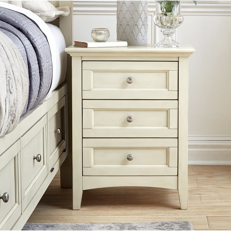 Melusina 23.25'' W Solid Wood Nightstand, Off-White