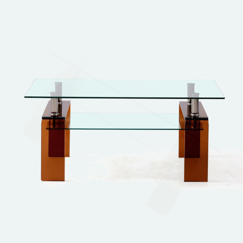 Tempered Glass Modern 2-Tier Coffee Table with Storage Shelf | Space-Saving Center Table for Living Room & Small Spaces