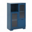 Armoire peinte en panneau de fibres à densité moyenne avec portes et tiroir en verre, espace de rangement ouvert, bleu marine, chambre à coucher, salon-250140124
