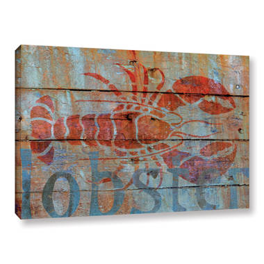 Ebern Designs Abstract Lobster V On Canvas by Erin McGee Ferrell