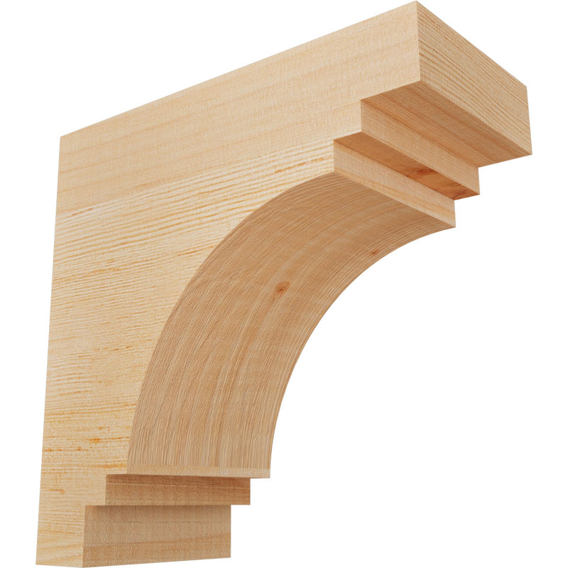3 1/2"W x 8"D x 8"H Pescadero Smooth Corbel, Douglas Fir, 8" H x 3.5" W x 8" D, Douglas Fir, Smooth