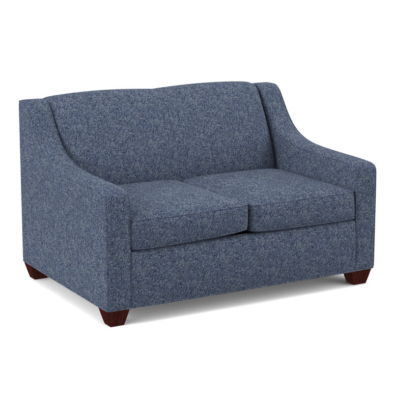 Phillips 52" Square Arm Loveseat with Reversible Cushions, Empire Mahogany, Fluff Rain