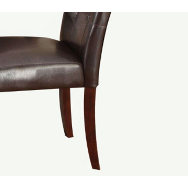 Ensemble de 2 chaises d'appoint en similicuir et finition noyer Britney