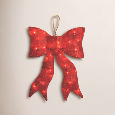 The Holiday Aisle® 16" Pre-Lit Gold Sisal Bow