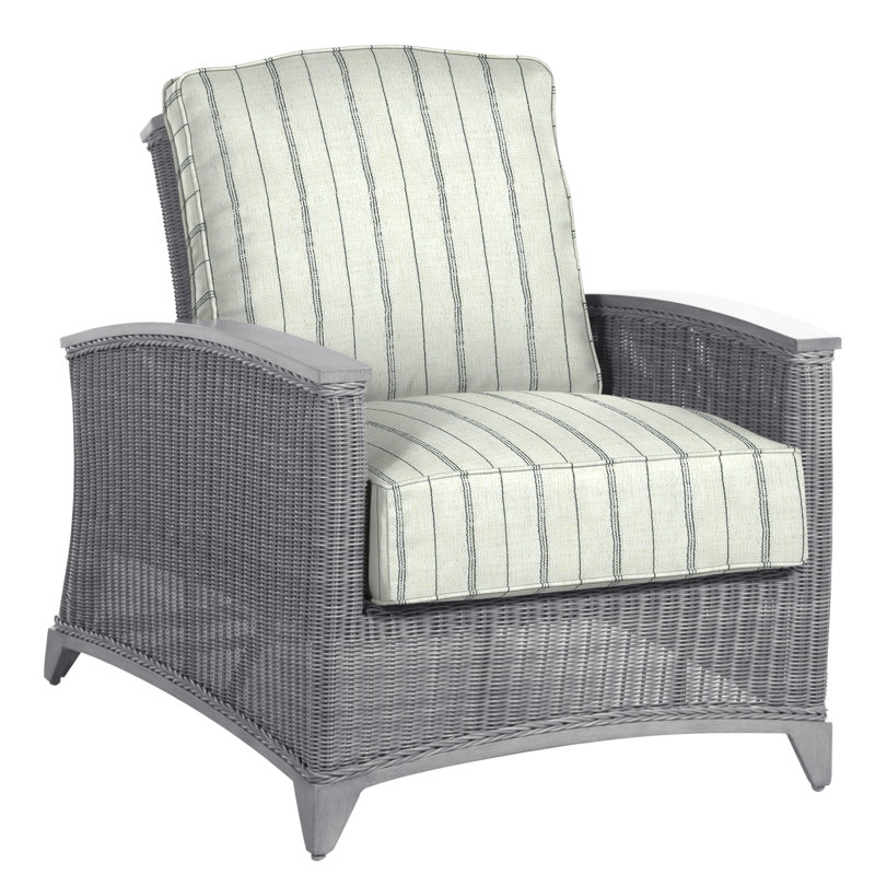 Astoria Patio Chair with Cushions, Welt, Rollo Chambray InsideOut® Linen, Astoria #24 Oyster