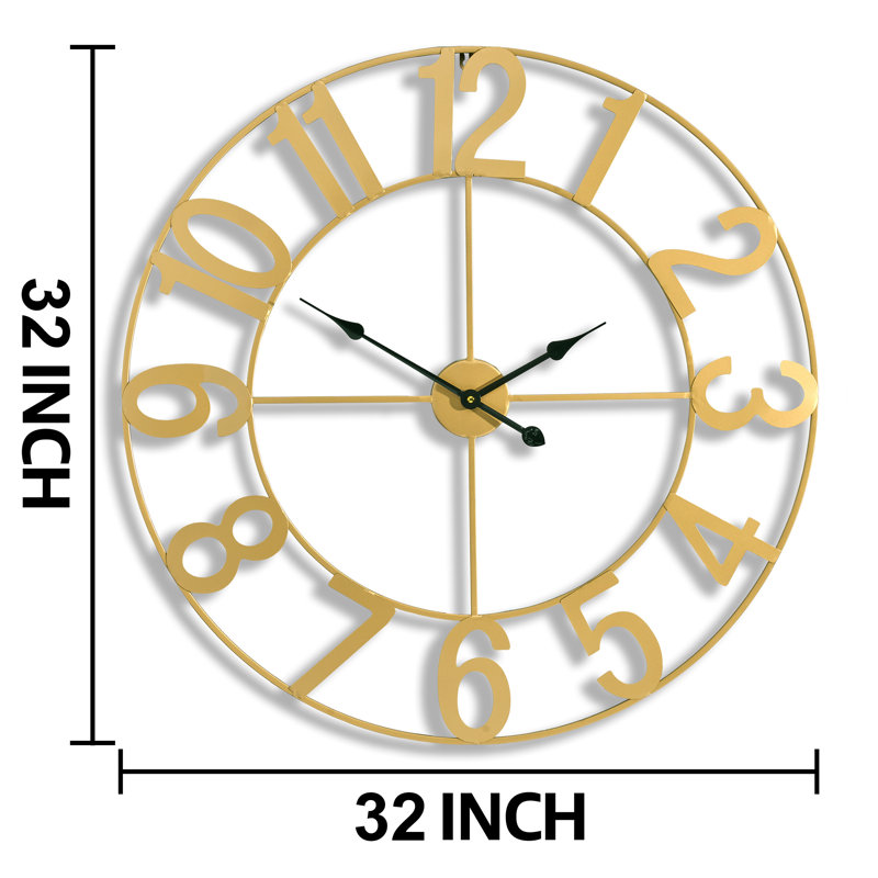 Grande horloge murale 32 po, Or