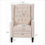  Fauteuil inclinable à oreilles manuel en tissu, siège d'appoint compact de 27,16 pouces de large à finition beige-1927039427