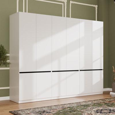 Armoire 75 po H, armoire de rangement pour vêtements avec tablettes de rangement (ensemble de 3)