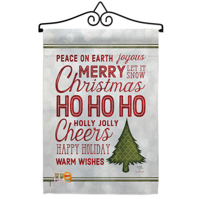 Double Sided 18.5'' H x 13'' W Polyester Christmas Flag Set