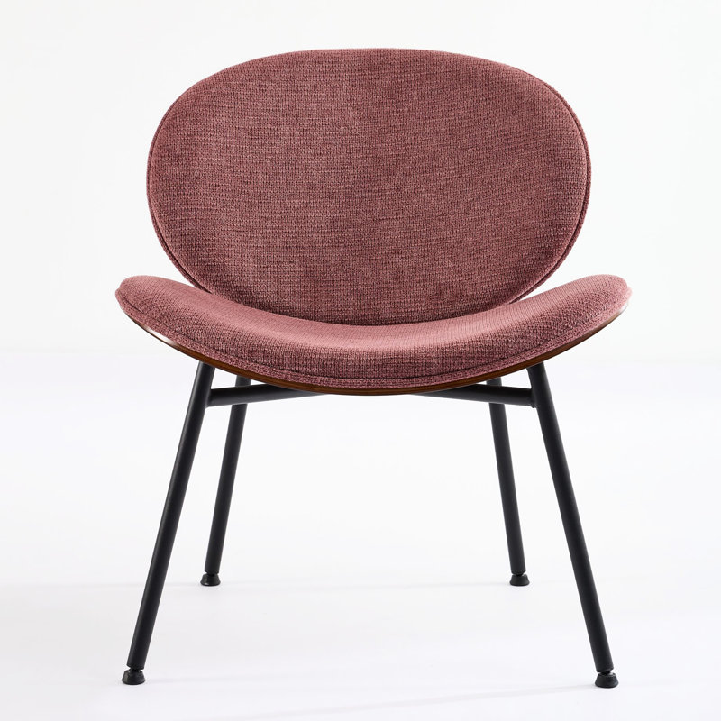 Mid-Century Style Chair, Comfortable Back Support, Walnut Frame, Fits Primary Living Space, 14.1 In. Package Width Modern Chair In Bean Paste Pink, High Sponge, Elegant Appearance, Home Decor