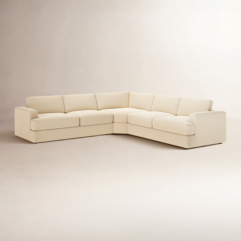 Cayden 3-Piece Upholstered Wedge Sectional, Canvas Flax Sunbrella® Canvas