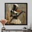 Rétro robot jouant du violon - Robots, art mural, salon-417011666-417011669