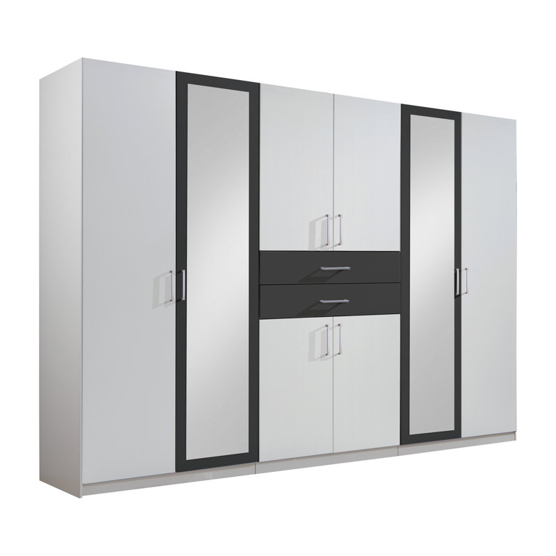 Aeman 6 Door Manufactured Wood Wardrobe, White