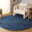 Tapis bleu marine / bleu en laine / coton / polyester tissé à la main Heiser 425-328014026