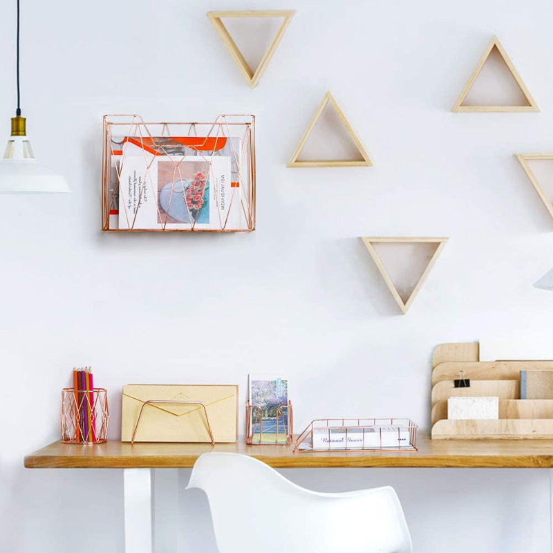 Ensemble de rangement de bureau Amet, Or rose