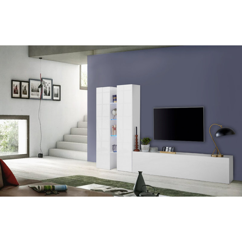 Maruska Unfinished Floating Entertainment Centre for TVs up to 70", White Glossy