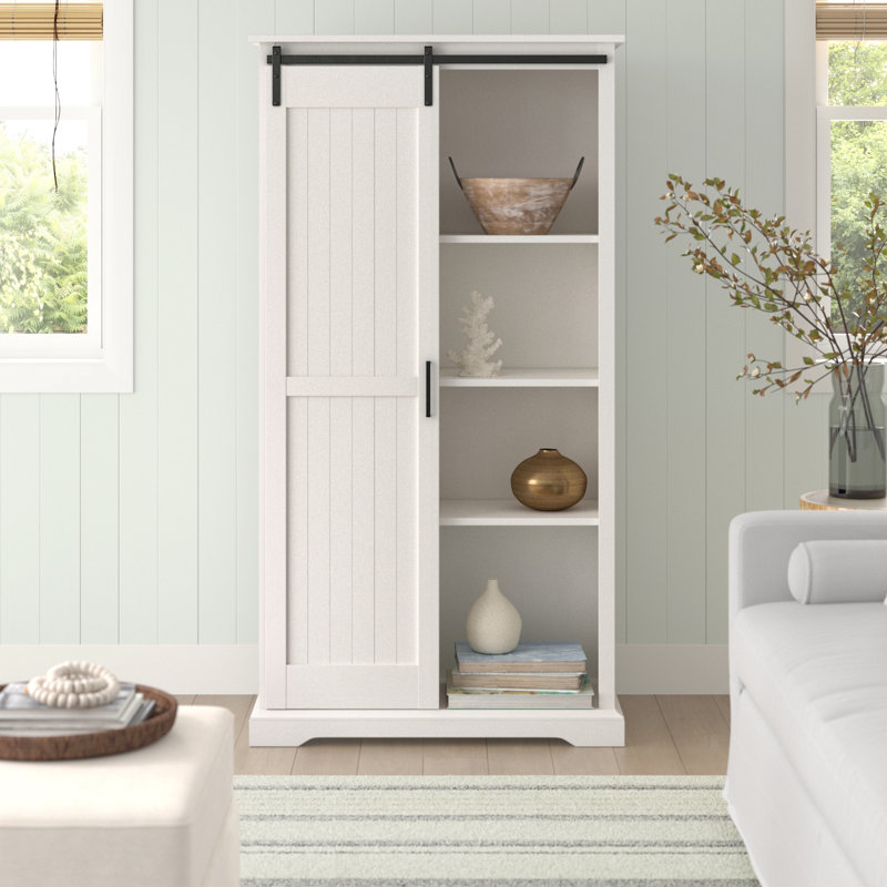 Bevon 36 " W Steel Armoire, Brushed White